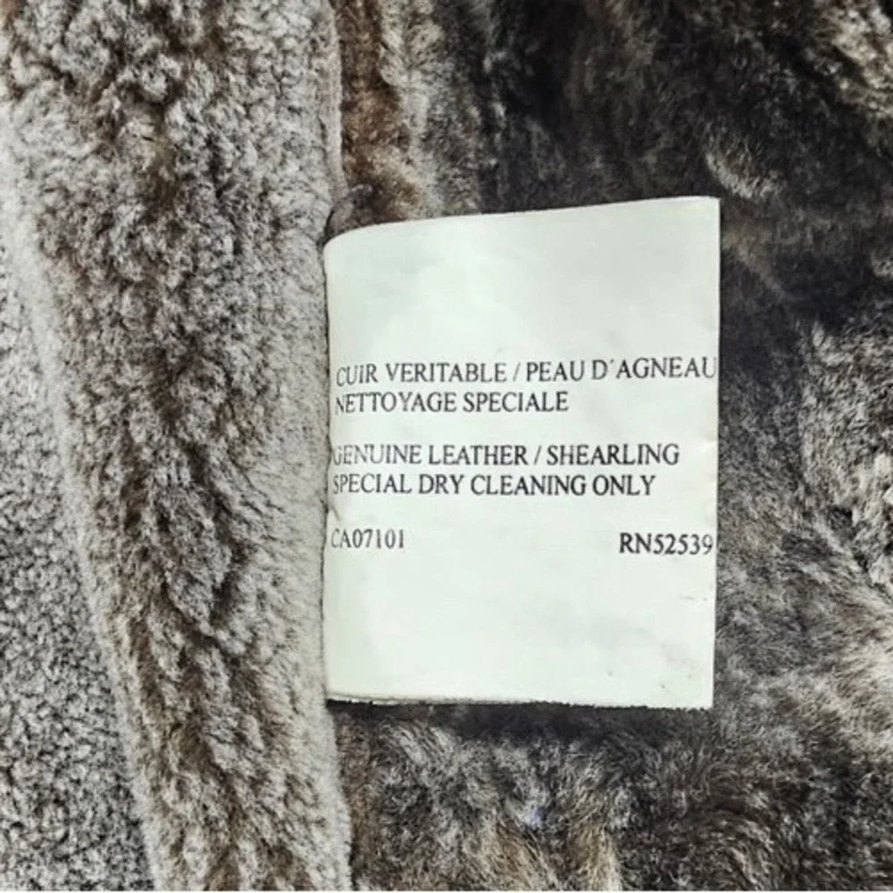 UA Utex Design Full Brown Genuine‎ Leather/Shearling Coat Size Medium